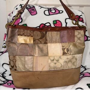 Patchwork Coach Shoulder Bag